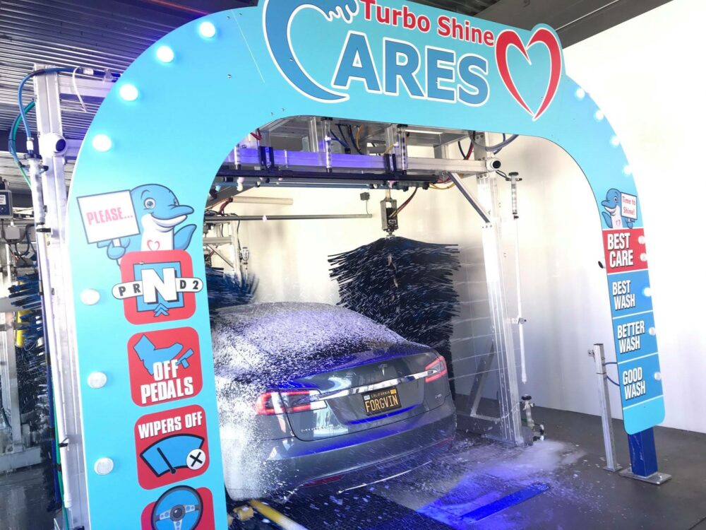 tesla self car wash